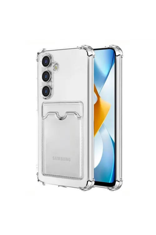 Samsung Galaxy S24 Plus Kılıf Kart Şeffaf Silikon - Şeffaf