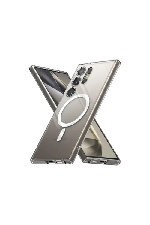 Samsung Galaxy S24 Ultra Kılıf Magneticsafe Şeffaf Silikon - Şeffaf