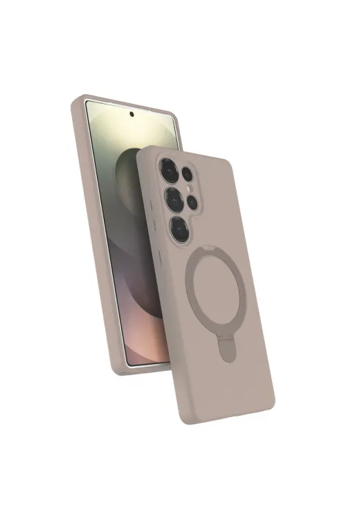 Samsung Galaxy S24 Ultra Regal Magsafe Standlı Kapak - Çöl Titanyum