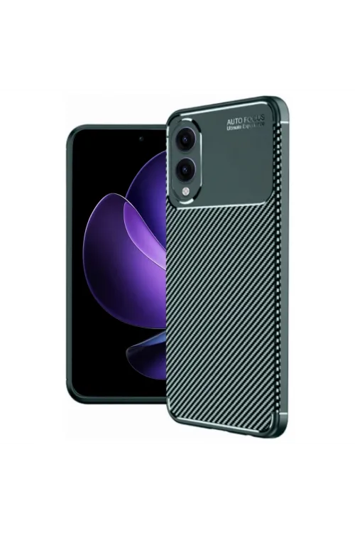Samsung Galaxy S25 Edge Kılıf Auto Focus Karbon Kapak - Koyu Yeşil