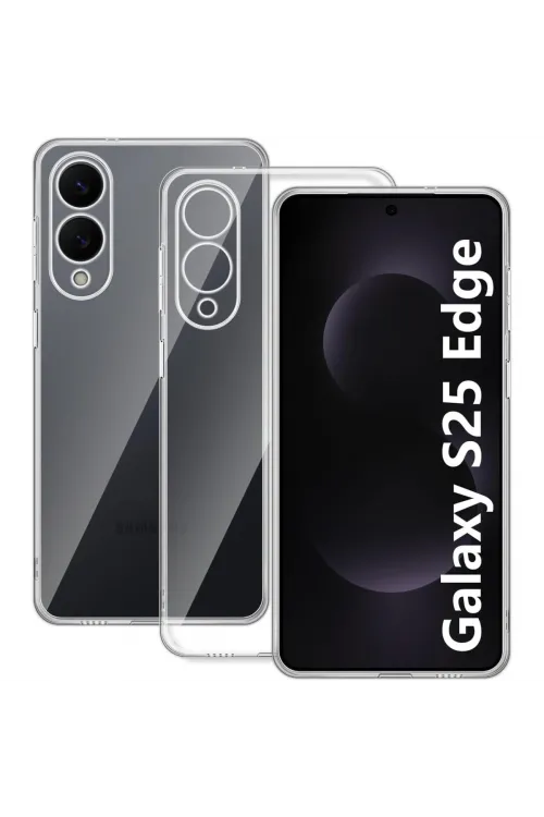 Samsung Galaxy S25 Edge Kılıf Lüx Şeffaf Silikon
