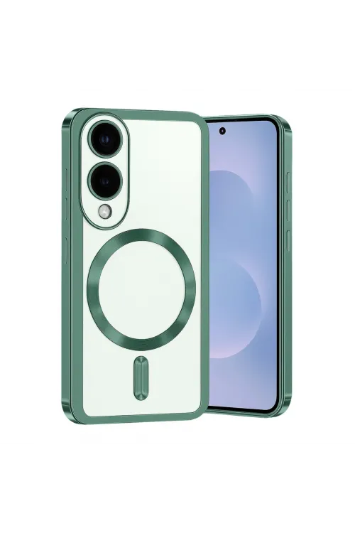 Samsung Galaxy S25 Edge Kross Magneticsafe Kapak - Koyu Yeşil