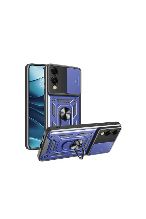 Samsung Galaxy S25 Edge Pars Lens Yüzüklü Silikon - Lacivert