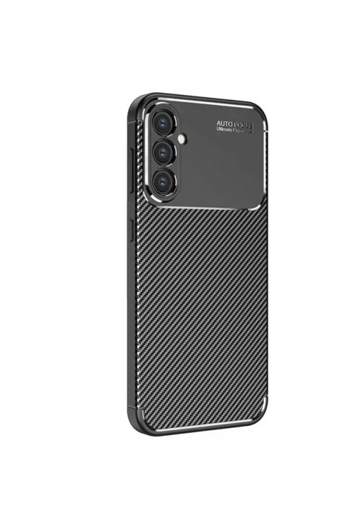 Samsung Galaxy S25 Kılıf Auto Focus Karbon Kapak - Siyah