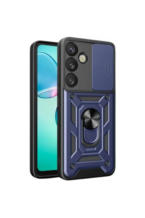 Samsung Galaxy S25 Plus Kılıf Pars Lens Yüzüklü Silikon - Lacivert