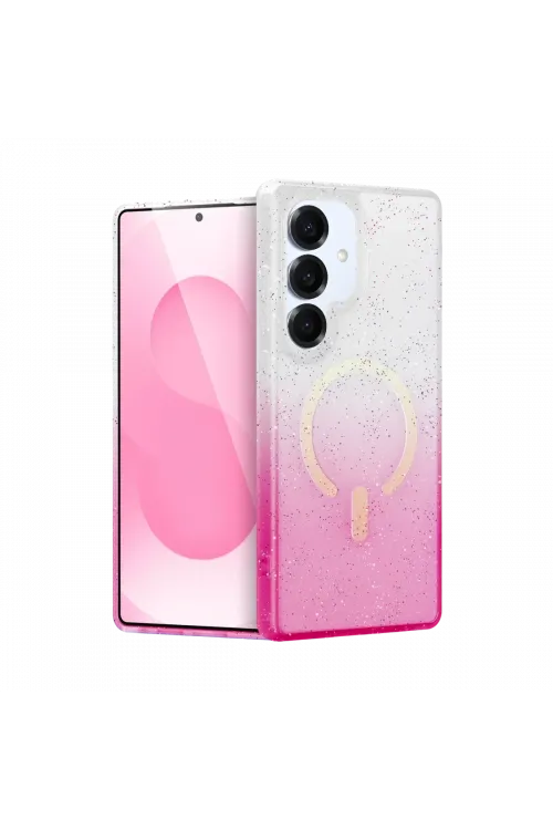 Samsung Galaxy S25 Plus Pummel Shiny Magsafe Kapak - Pembe