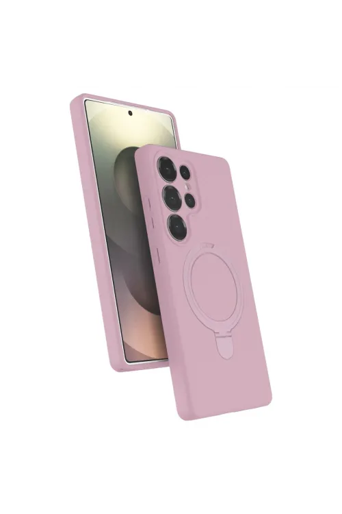 Samsung Galaxy S25 Ultra Regal Magsafe Standlı Kapak - Açık Pembe