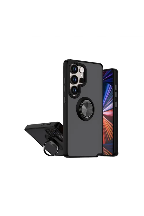 Samsung Galaxy S26 Ultra Montreal Yüzüklü Silikon Kapak - Siyah