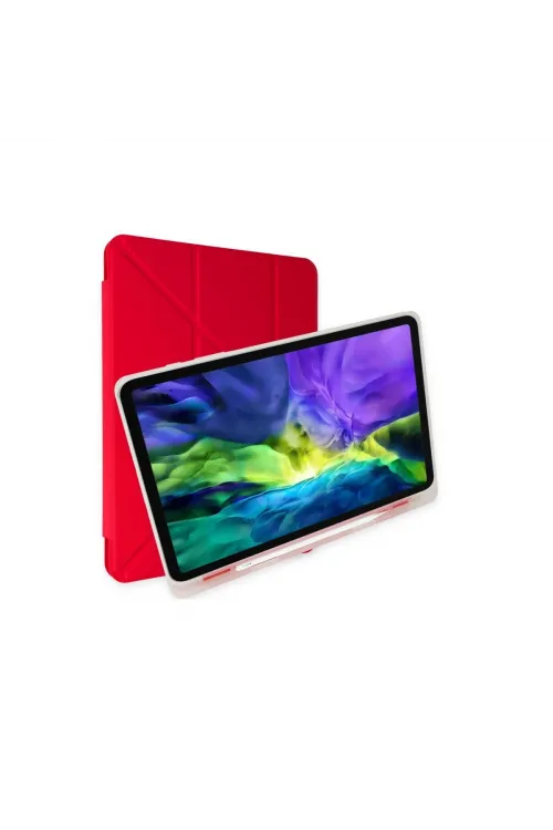 Samsung Galaxy X200 Tab A8 10.5 Kılıf Kalemlikli Mars Tablet Kılıfı - Kırmızı