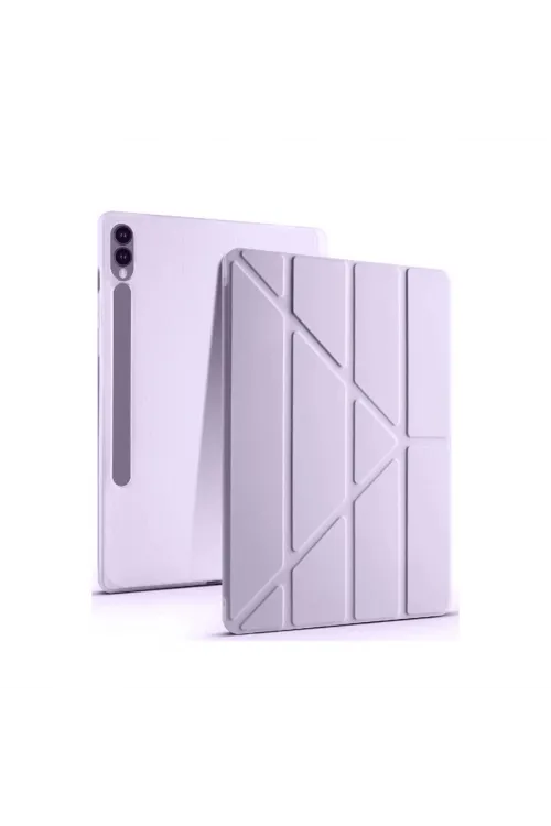 Samsung Galaxy X610 Tab S9 Fe Plus 12.4 Kılıf Kalemlikli Mars Tablet Kılıfı - Lila