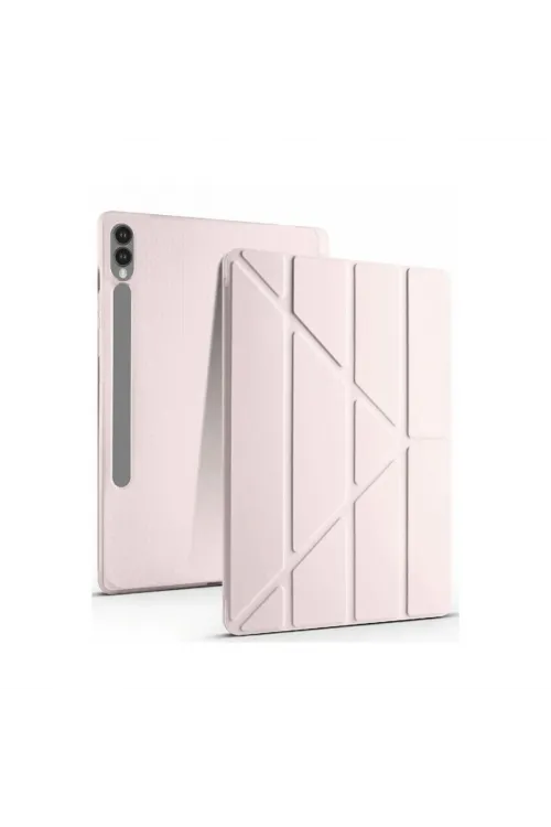 Samsung Galaxy X610 Tab S9 Fe Plus 12.4 Kılıf Kalemlikli Mars Tablet Kılıfı - Rose Gold