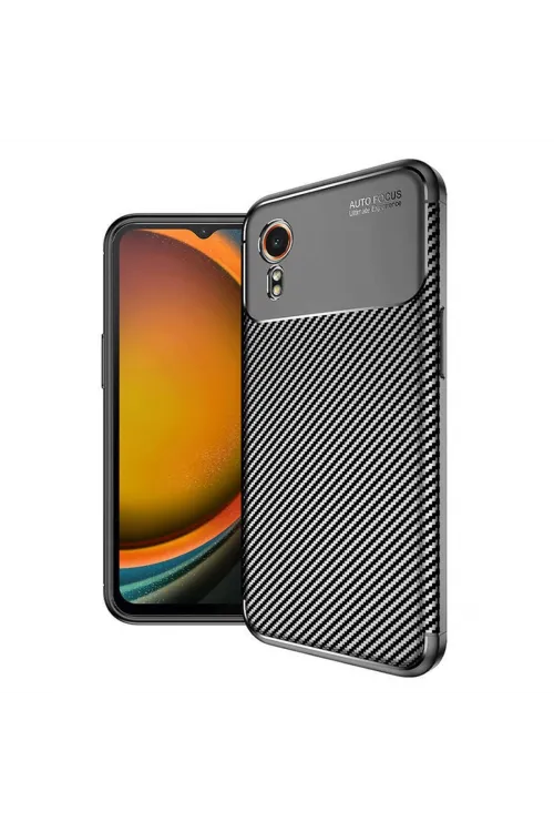 Samsung Galaxy Xcover 7 Kılıf Auto Focus Karbon Kapak - Siyah