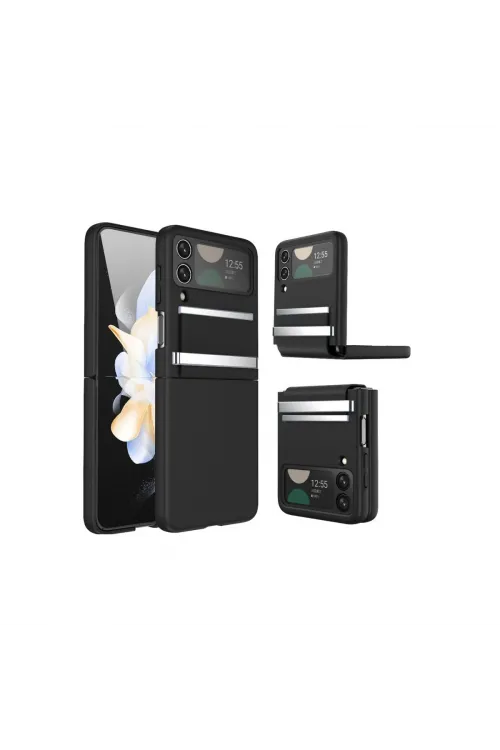 Samsung Galaxy Z Flip 3 Kılıf Belt Flip Kapak - Siyah