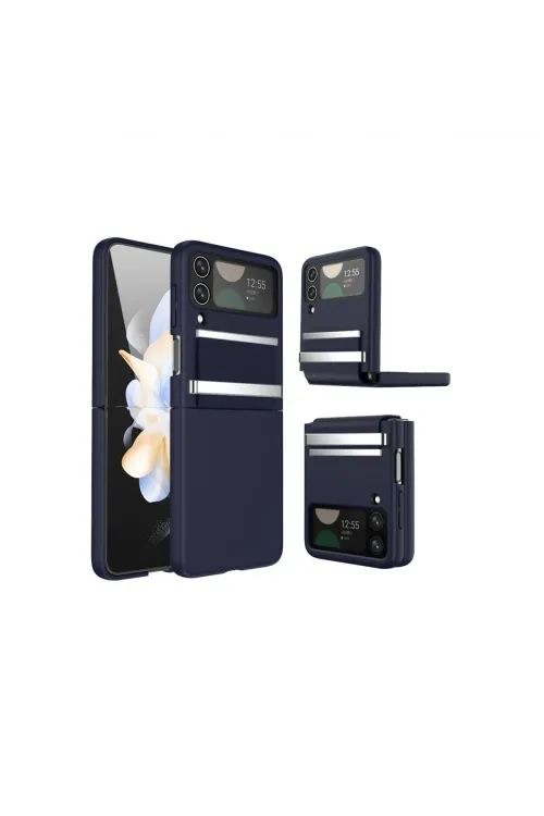 Samsung Galaxy Z Flip 4 Kılıf Belt Flip Kapak - Lacivert