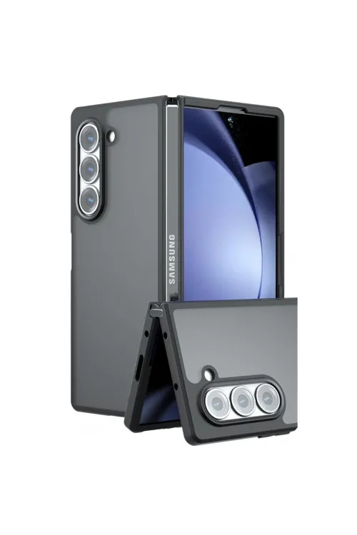 Samsung Galaxy Z Fold 5 Kılıf Blur Fold Kapak - Mat Siyah