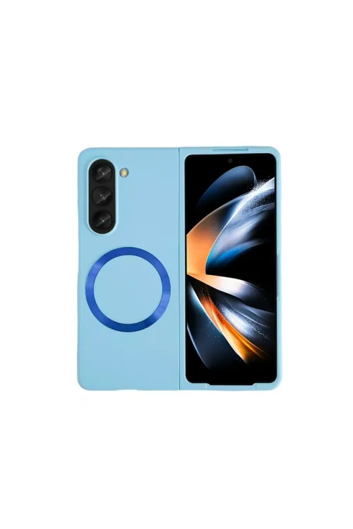 Samsung Galaxy Z Fold 5 Kılıf Mata Fold Kapak - Sierra Blue