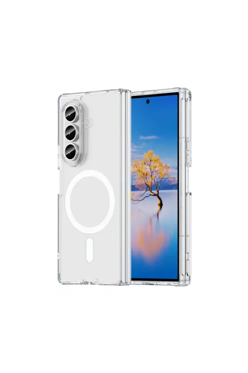 Samsung Galaxy Z Fold 7 Kılıf Magneticsafe Şeffaf Silikon - Şeffaf