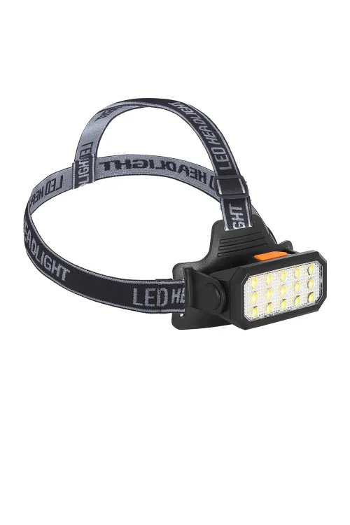 Şarjlı 15 LED Kafa Lambası Sarı ve Beyaz Işık Çok Modlu Güçlü Aydınlatma WT-652