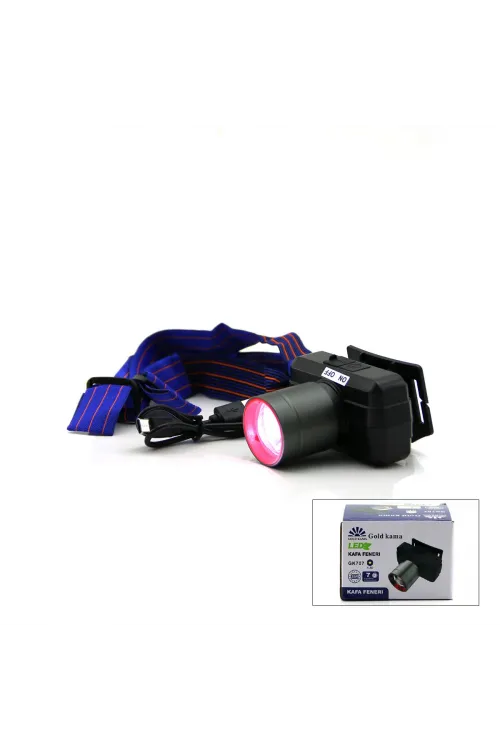 Şarjlı 30w Kafa Lambası Fener 1 Led Usb - Type-c Kademe Işık Ayarı - Flaşör