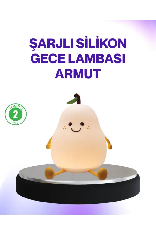 Şarjlı Armut Masa Lambası Renk Değiştiren Led Gece Işığı