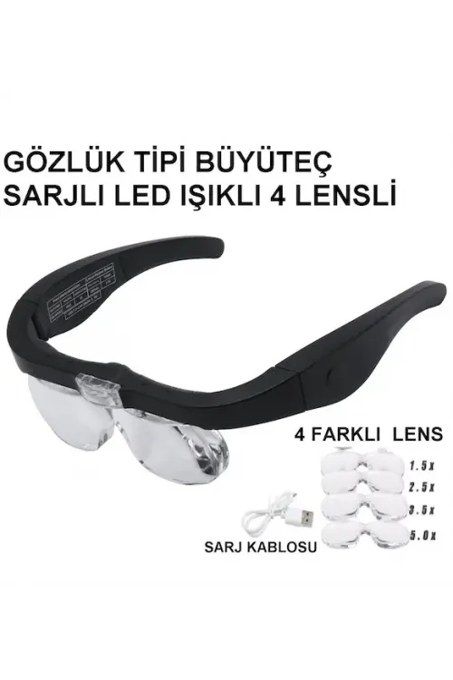 Nikula Şarjlı gözlük Büyüteç  4 Farklı Lens 11537dc