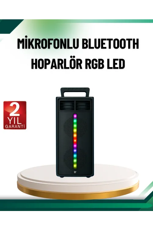 Şarjlı Işıklı Bluetooth Hoparlör | Usb, Aux, Tf Kart Ve Radyo Destekli