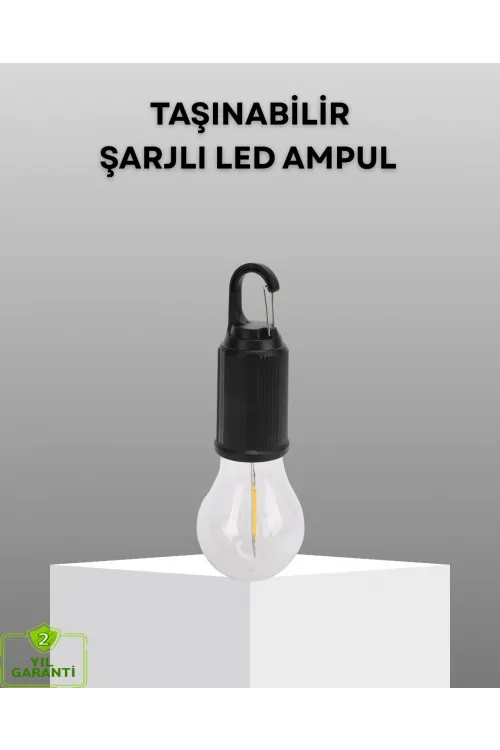 Şarjlı Kancalı Led Lamba – Kamp, Balkon Ve Acil Durum Işığı