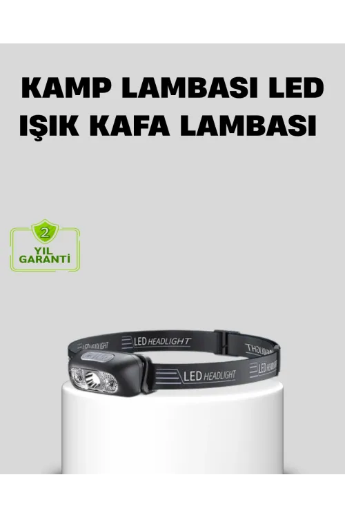 Şarjlı Led Kafa Feneri | 4 Modlu Akıllı Sensörlü Far | Su Geçirmez Ipx5 Kamp Ve Balıkçı Lambası