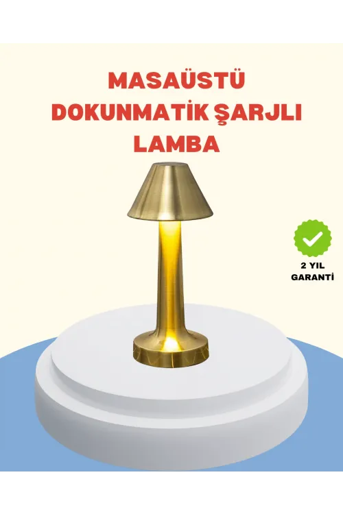Şarjlı Masa Lambası 3 Işık Modu Kademesiz Karartma Metal Gövde