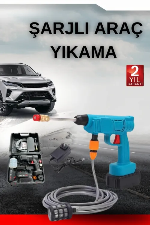 Şarjlı Oto Yıkama, Bahçe Sulama Tabancası Makinesi Yüksek Basınçlı