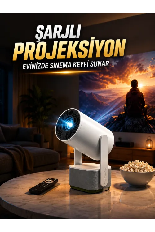 Şarjlı Projeksiyon Evinizde Sinema Keyfi Sunar