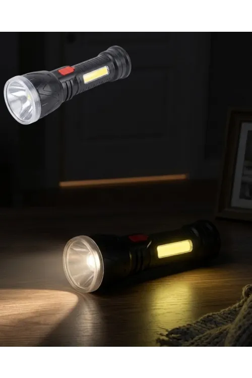 Şarjlı Uzun Menzilli El Feneri 9 Led Dayanıklı Ve Güçlü
