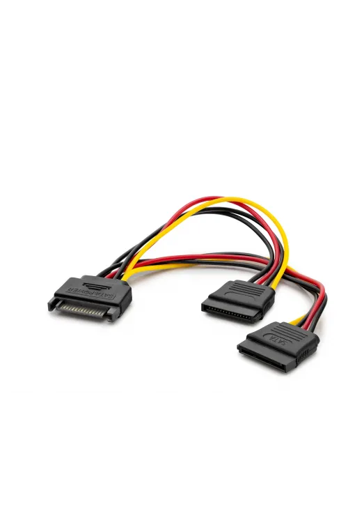 Sata Power 2 Li Çoklayıcı Kablosu 15 Cm Siyah HDX5519