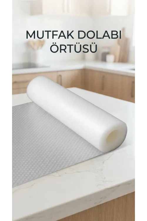 Şeffaf Kaydırmaz Dolap İçi Raf Örtüsü 45x300 Cm Pvc Malzeme