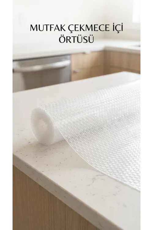 Şeffaf Pvc Raf Kaydırmaz Dolap İçi Çekmece Örtüsü 45x300 Cm Koruyucu
