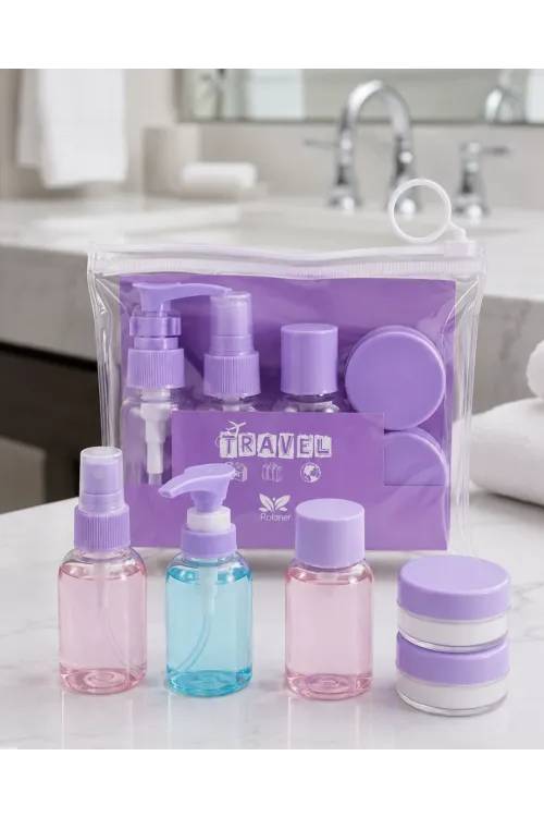 Şeffaf Seyahat Dolum Şişesi Seti 5 Parça Kozmetik Organizer