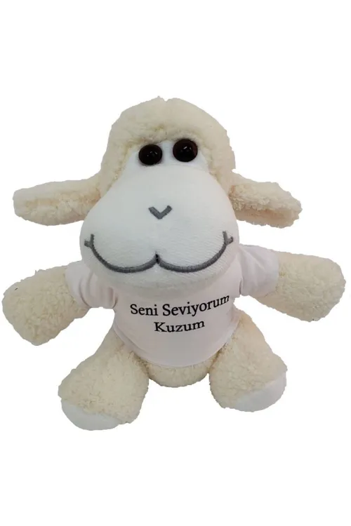 Seni Seviyorum Kuzum Tişörtlü Peluş Kuzu Oyuncak