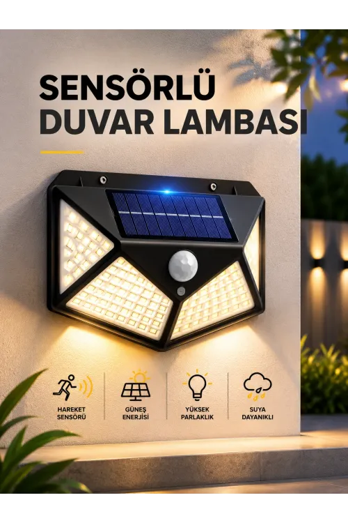 Sensörlü Güneş Enerjili Duvar Lambası