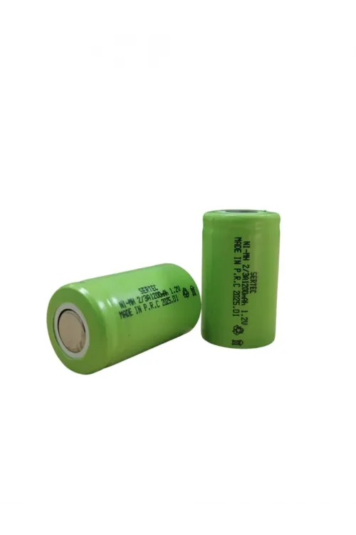 Sertec - 1.2v 1200 Mah - 2/3a - Ni-mh Şarjlı Pil - (başsız / Flat Head)