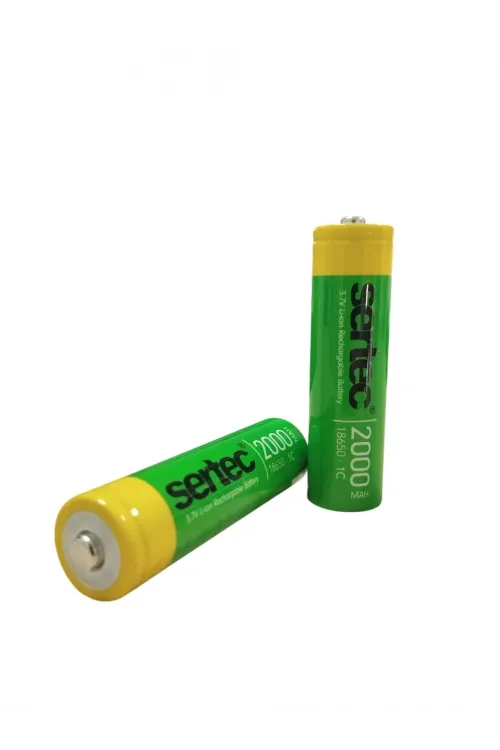 Sertec 18650 3.7v 2000 Mah 1c Li-ion Şarjlı Pil Başlı