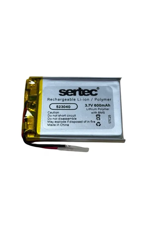 Sertec 523040 3.7v 600 Mah Li-polymer Pil (devreli/1.5a)