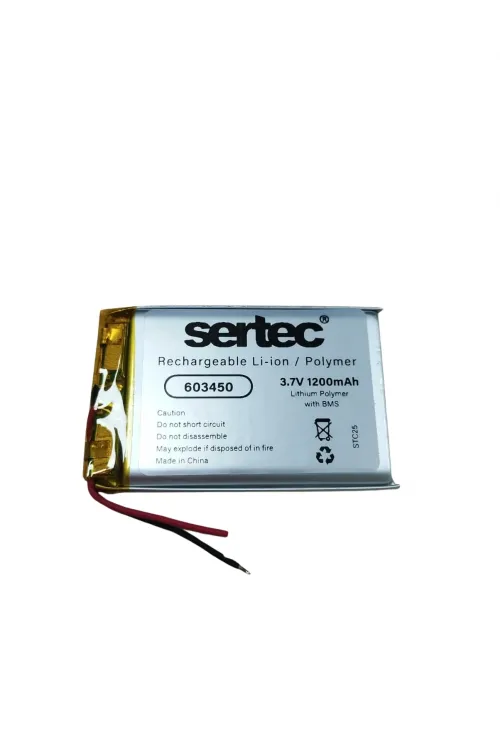 Sertec 603450 3.7v 1200 Mah Li-polymer Pil (devreli/1.5a)