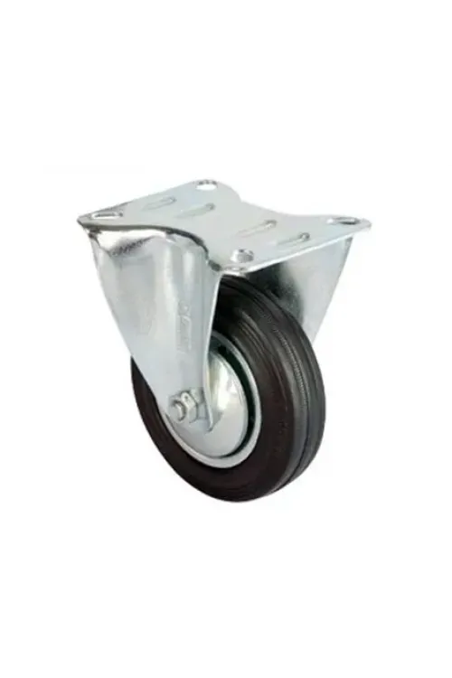 Servis Tekeri - Tablalı Siyah Sabit - Çap 80 Mm