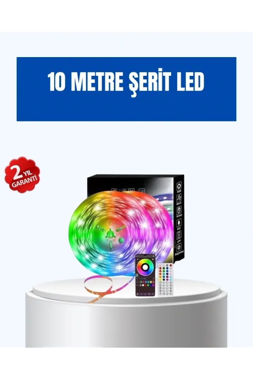 Sese Duyarlı 10m Smart Şerit Led Ios Android Kontrollü Rgb Işık
