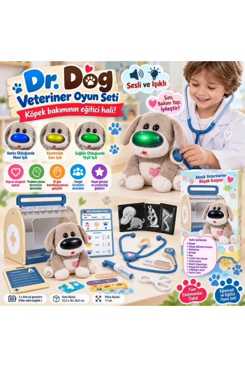 Sesli ve Işıklı Dr.Dog Veteriner Oyun Seti