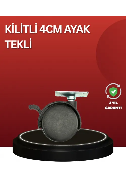 Sessiz Dönen Kilitli Mobilya Tekerleği 4 Cm