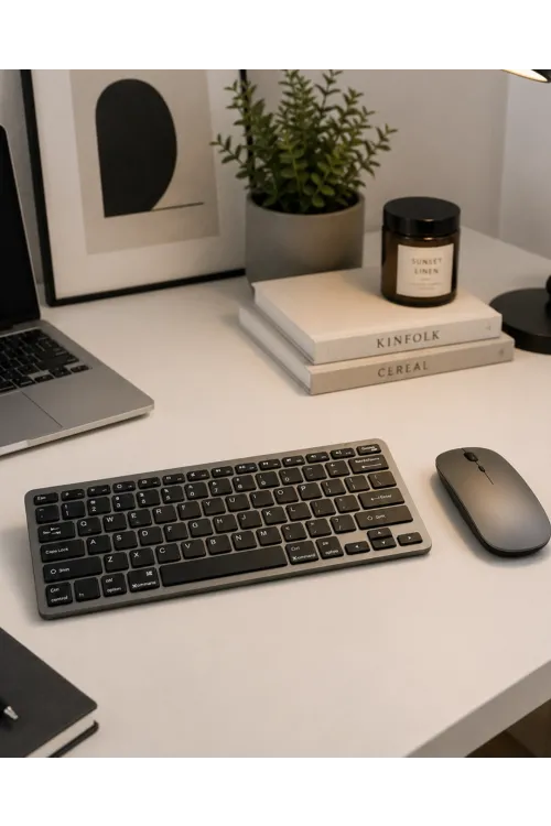 Sessiz Kullanım Sunan Bluetooth Klavye Mouse Seti Çoklu Cihaz Uyumlu