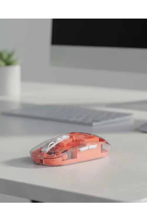 Sessiz Tıklamalı Şeffaf Mouse Bluetooth Ve Usb Uyumlu