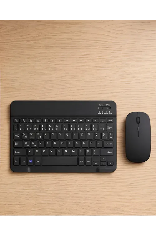 Sessiz Tuşlu Kablosuz Klavye Mouse Seti Çoklu Cihaz Uyumlu