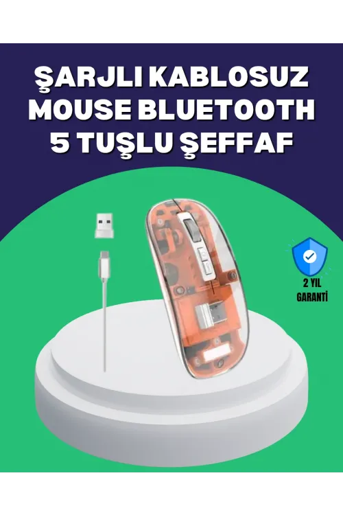 Sessiz Ve Ergonomik Kablosuz Fare - 30 Gün Kullanım, 2 Modlu Bağlantı